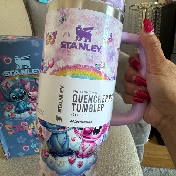Stanley Stitch Themed in pastel purple 40oz Tumbler with Handle. New. - Picture 6 of 8